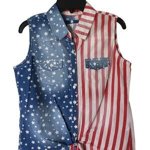 Justice Sleeveless Flag Blouse - Girls Size 14